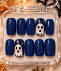 Midnight Boo 👻 | Handmade Halloween Press-On Nails
