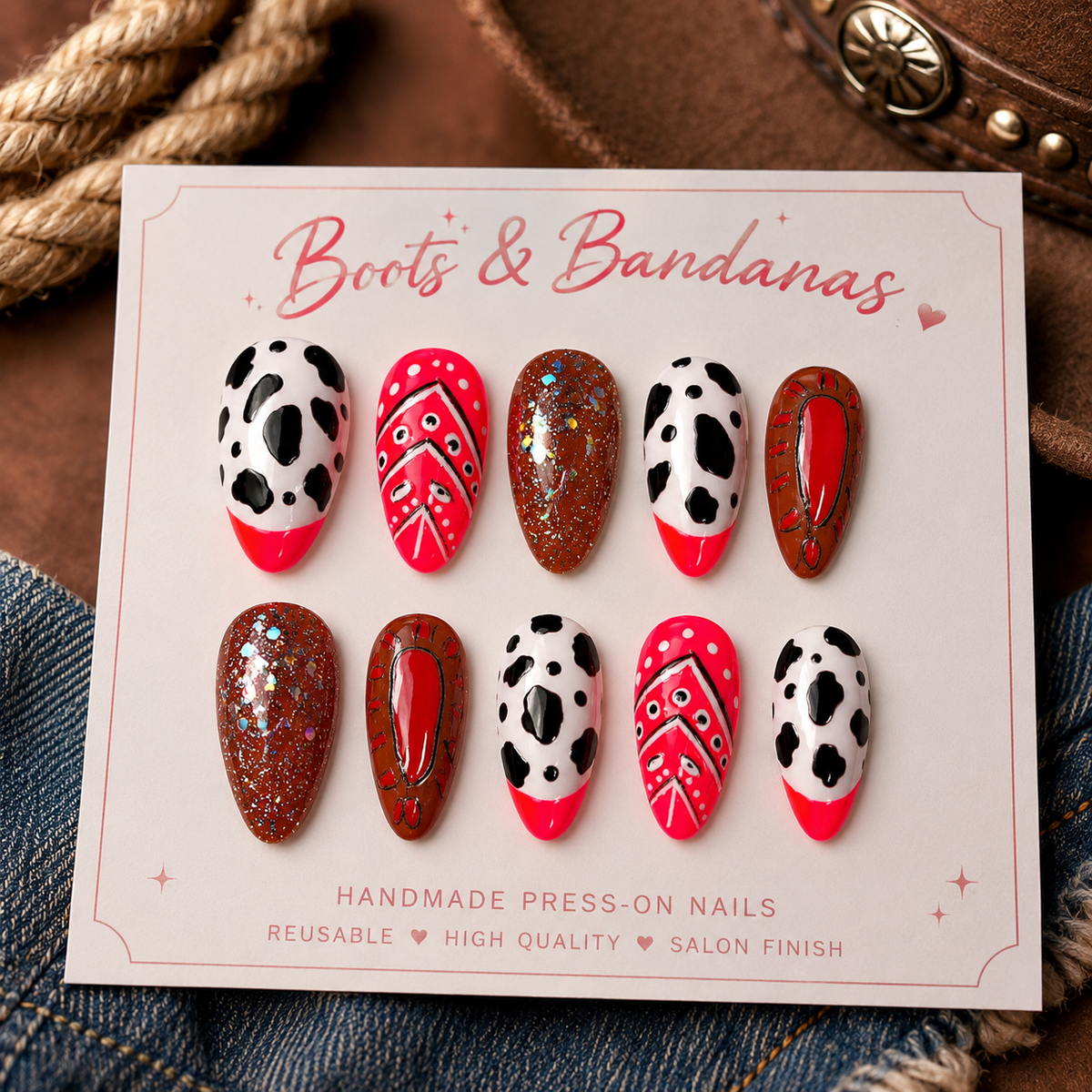 Boots & Bandannas Press-On Nails