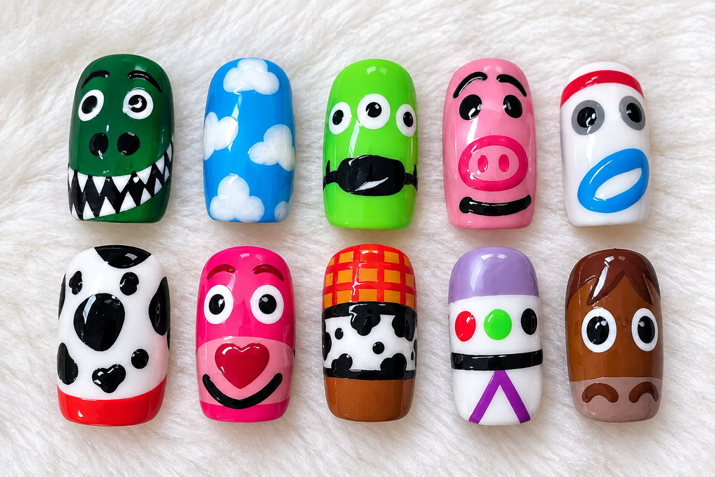 Toy-Inspired Hand-Painted Press-On Nails