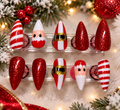 Santa Claws – Hand-Painted Christmas Press-On Nails 🎅🎄